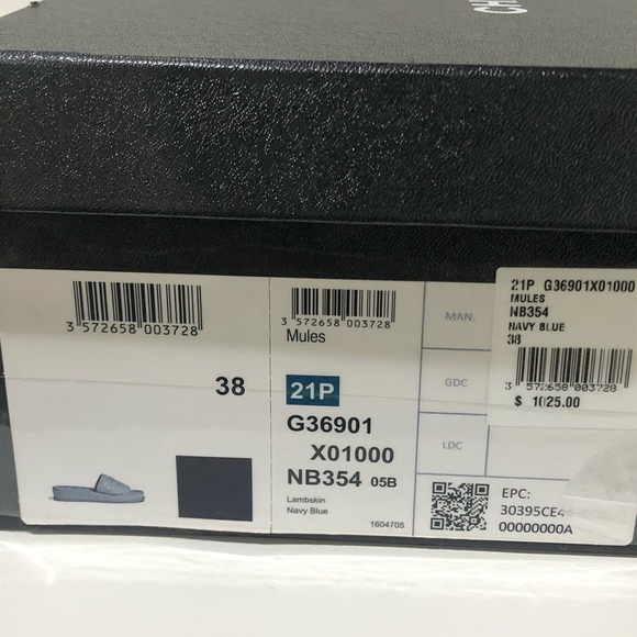 Authentic CHANEL Navy Blue Quilted Agneau Slides Mules Lambskin Leather Size 38 - Picture 15 of 15